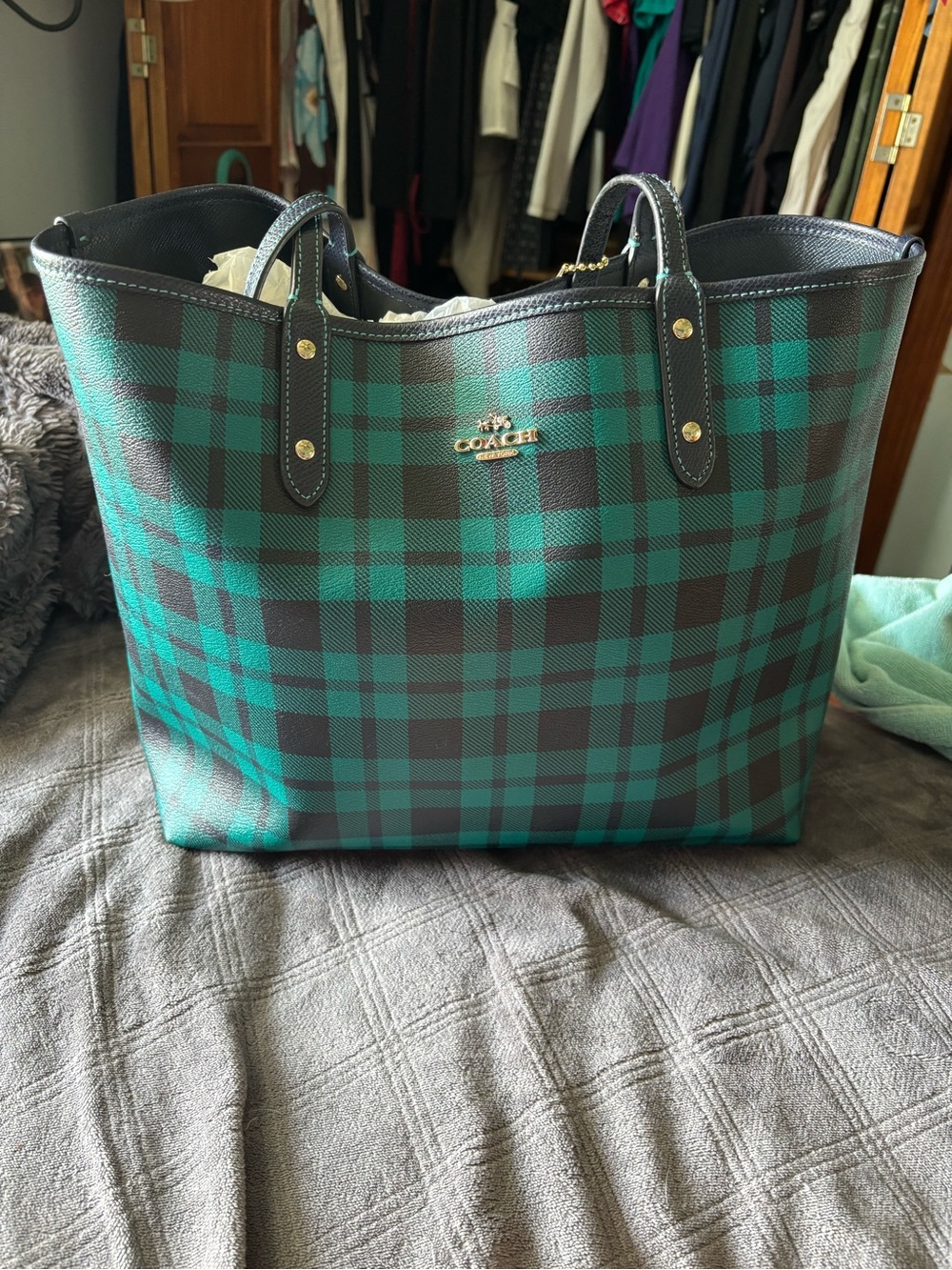 Coach Reversible Tartan Handbag